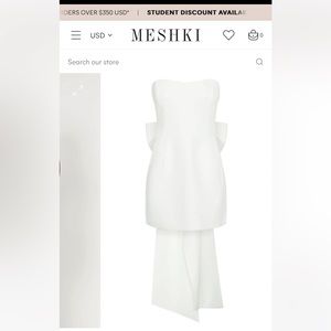 Meshki Meredith Strapless bow mini dress